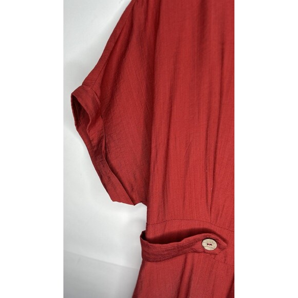Shein Women’s Short Cuffed Sleeve Dress Rustic Burnt Orange Size XL - Picture 3 of 8